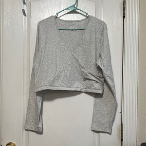 PINK vs Gray Wrap Top